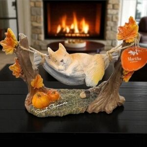 Martha Stewart Fall Leaf Squirrel In Hammock Thanksgiving Figure Decor NEW